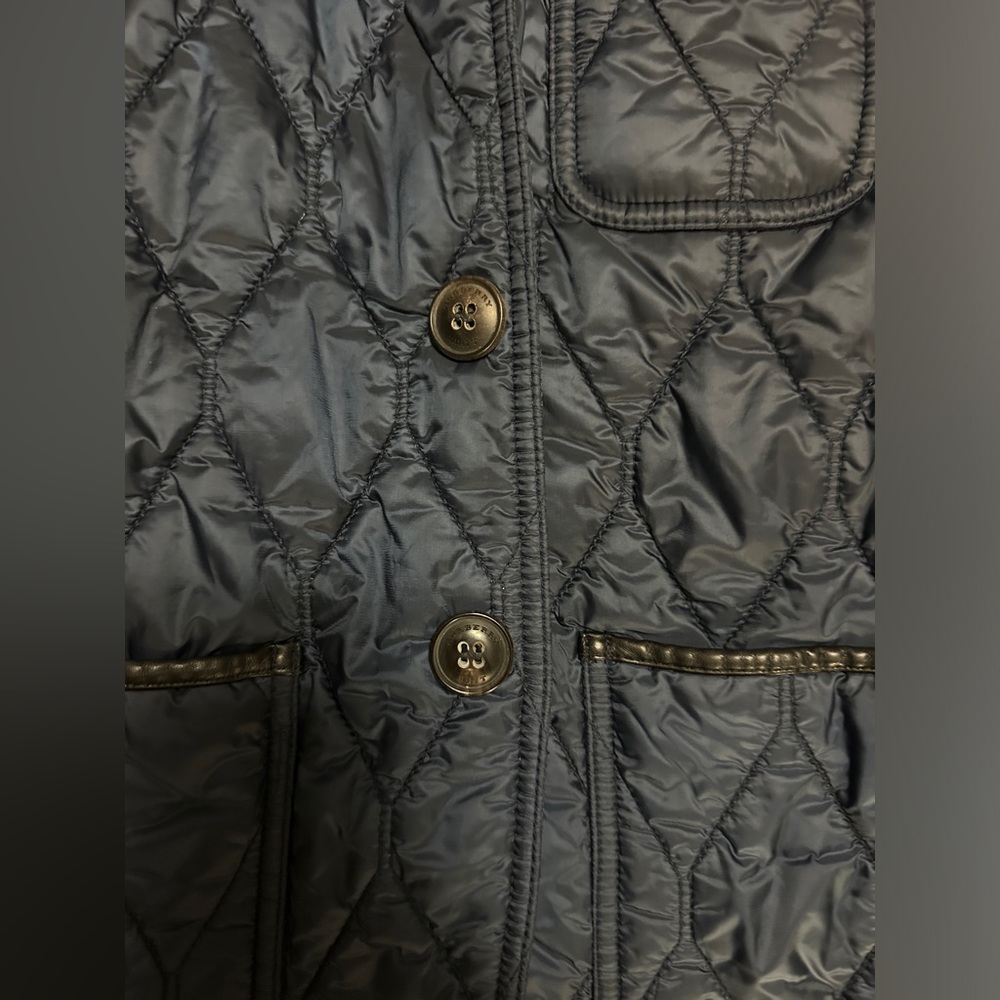 Burberry Quilted Jacket Elbow Patch Navy Nylon Co… - image 8